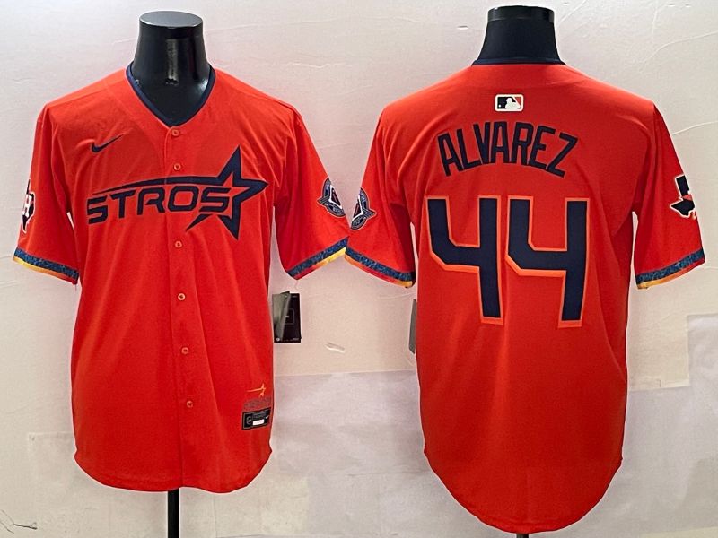 Men Houston Astros #44 Alvarez Orange Fourth generation Joint Name Nike 2025 MLB Jersey style 1